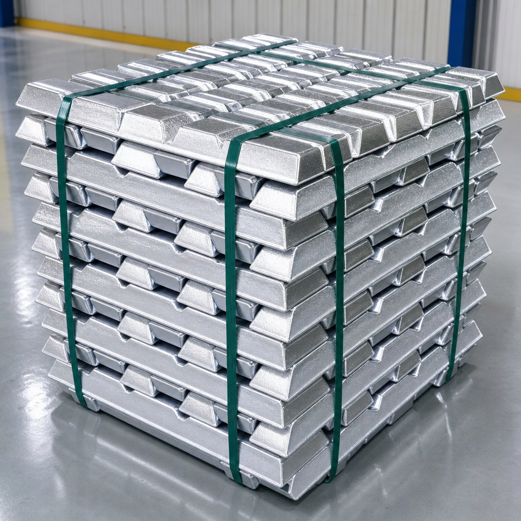 Stacks of finished aluminium ingots